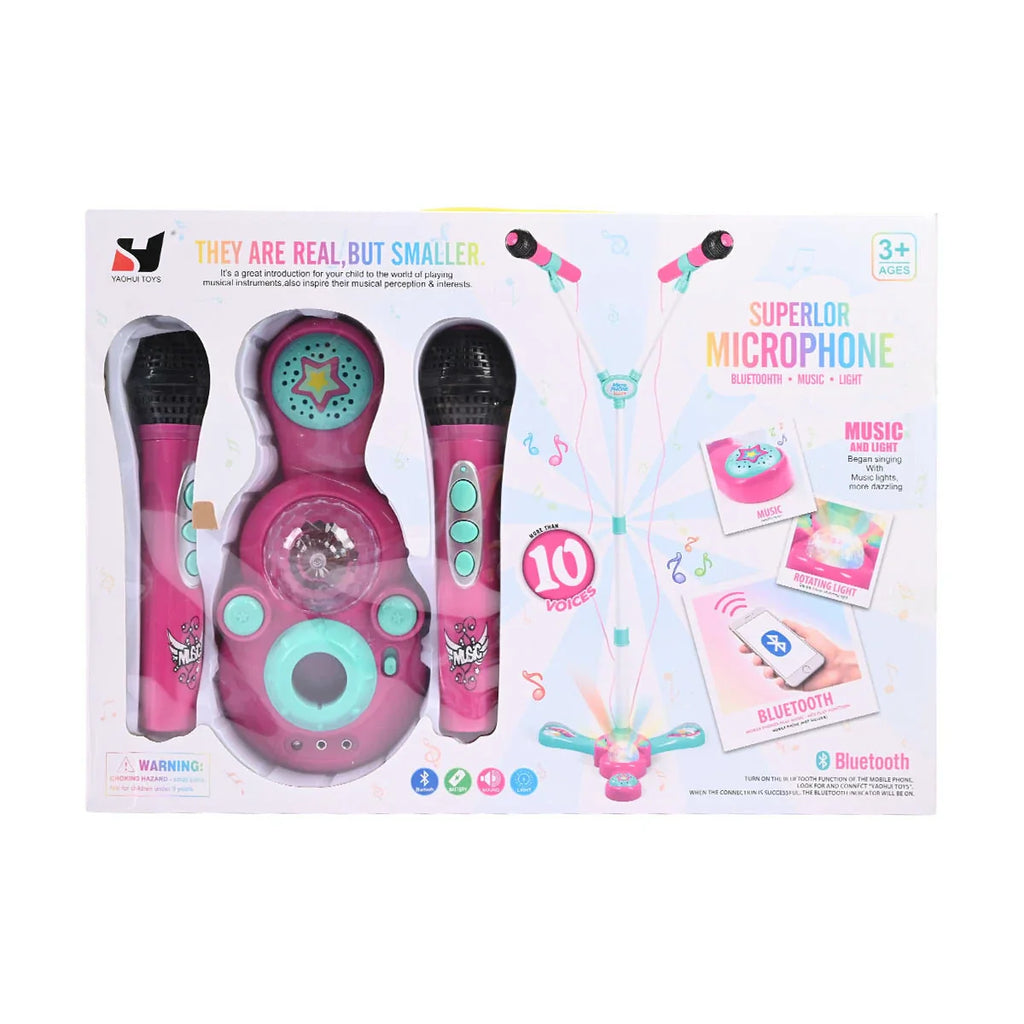 Picture of Supelor Professional Bluetooth Karaoke Microphone & Dual Stand Set - by Raja Sahib Kids