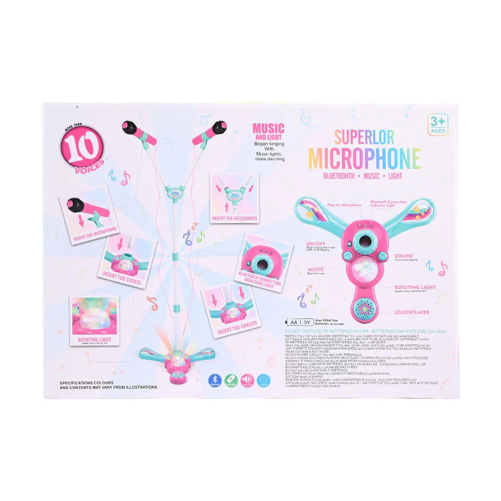 Picture of Supelor Professional Bluetooth Karaoke Microphone & Dual Stand Set - by Raja Sahib Kids