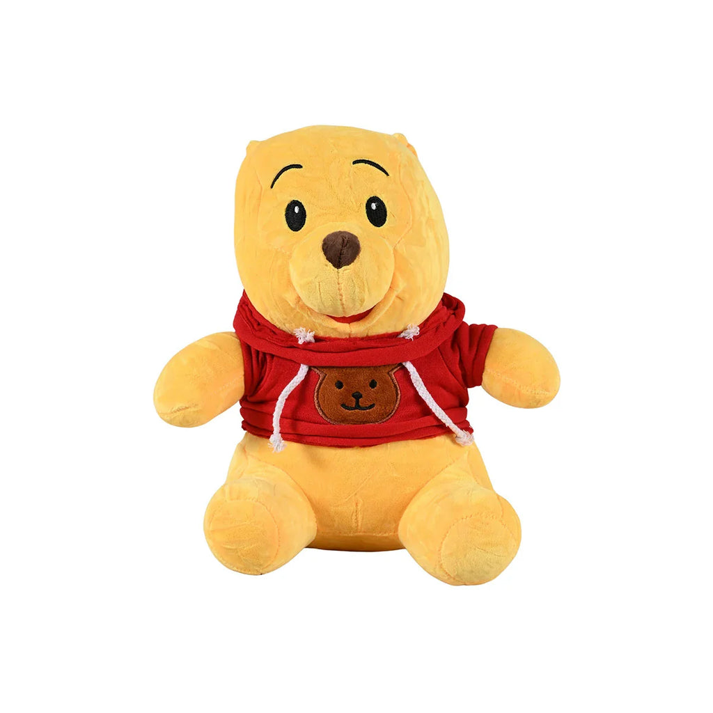Picture of Adorable Winnie The Pooh Plush Toy In Red Hoodie - by Raja Sahib Kids