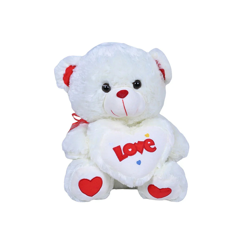 Picture of Love Cute Stuffed Teddy Bear Gift White & Red - by Raja Sahib Kids