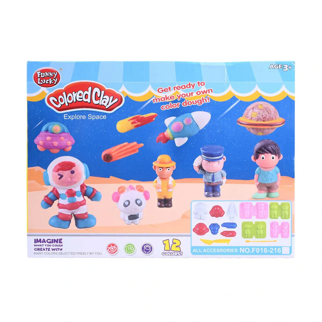 Picture of Colored Clay Imagination Set: 12-Color Dough Kit with Dual Themed Molds - by Raja Sahib Kids
