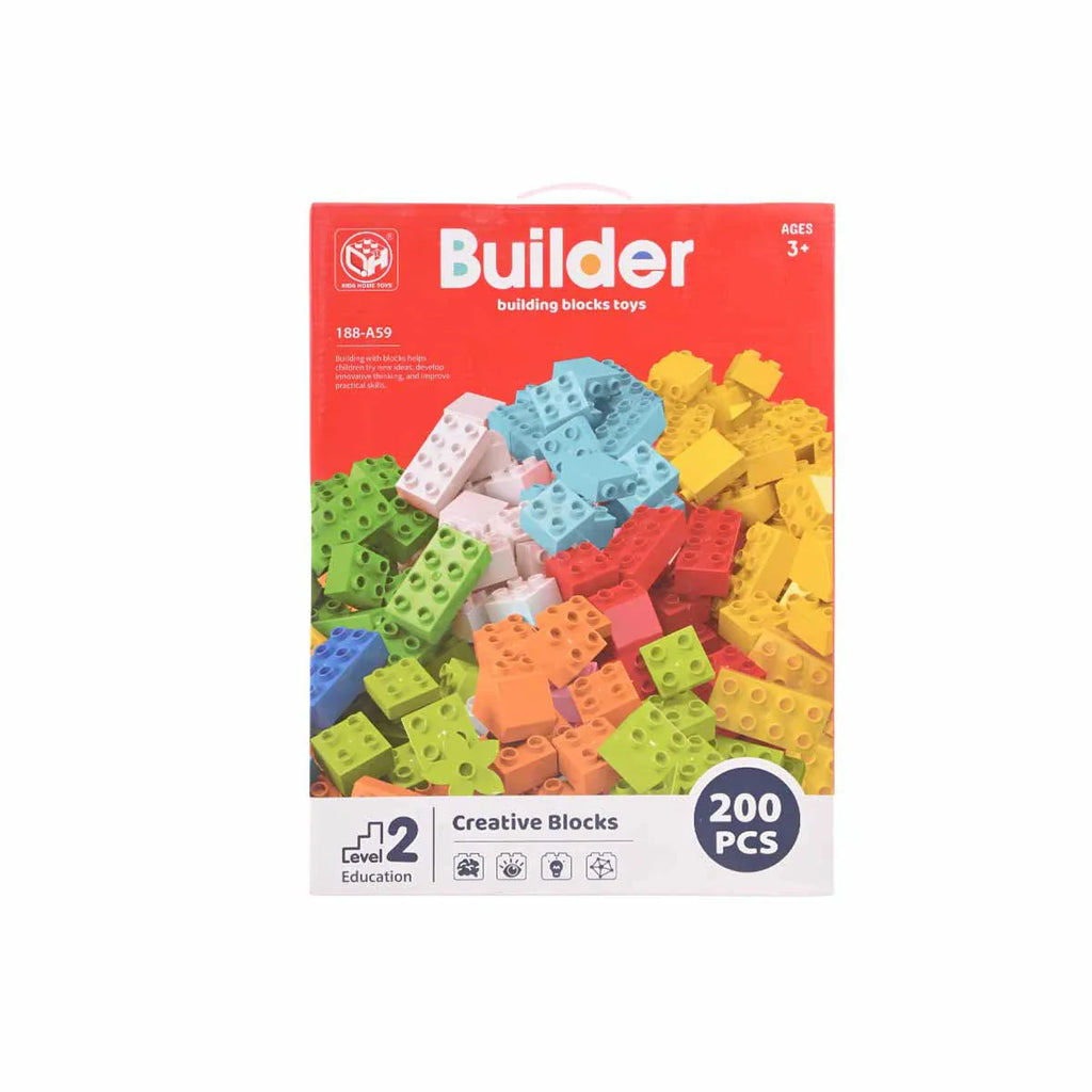 Picture of Builder Creative Blocks Set | 200 Pcs Large Colorful Building Bricks | Educational STEM Toy for Toddlers - by Raja Sahib Kids