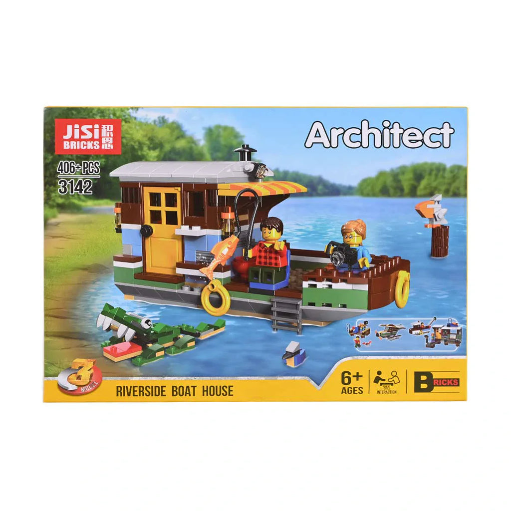 Picture of Jisi Bricks Architect Riverside Boat House Building Block 406 Pcs - by Raja Sahib Kids