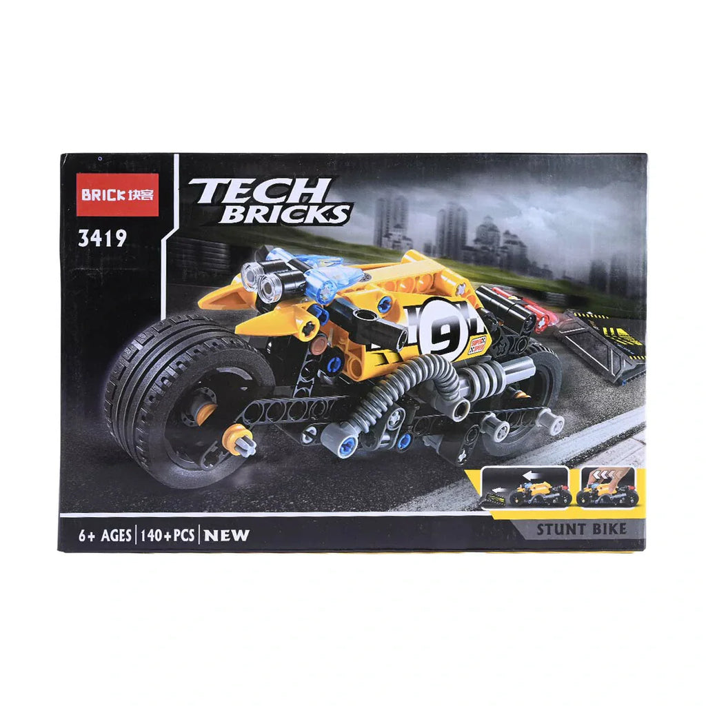 Picture of Tech Bricks 2-in-1 Stunt Bike & Offroad Truck Building Set (No. 3419) - by Raja Sahib Kids