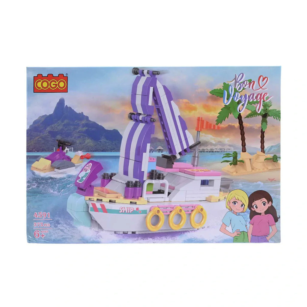 Picture of COGO "Bon Voyage" Sailing Ship Building Blocks Set (4591) - 373 Pcs Construction Toy - by Raja Sahib Kids
