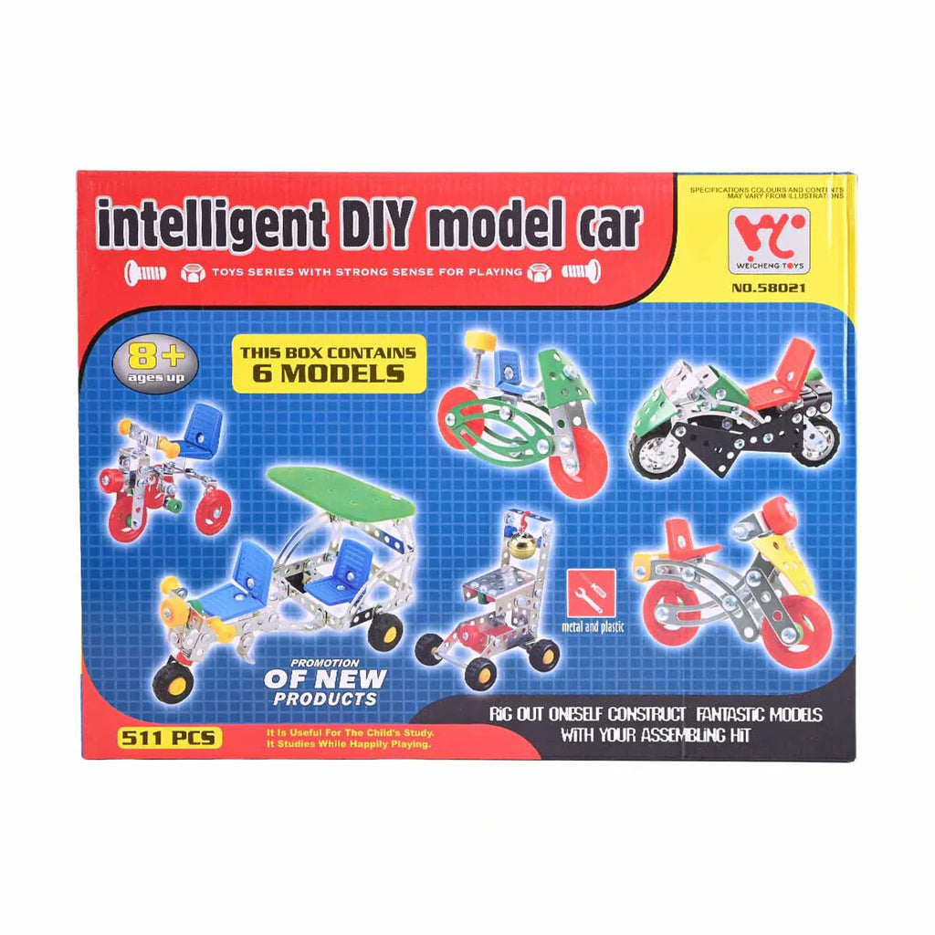 Picture of 511-Piece Intelligent DIY Model Car Kit | 6-in-1 Metal and Plastic Construction Models (Ages 8+) - by Raja Sahib Kids