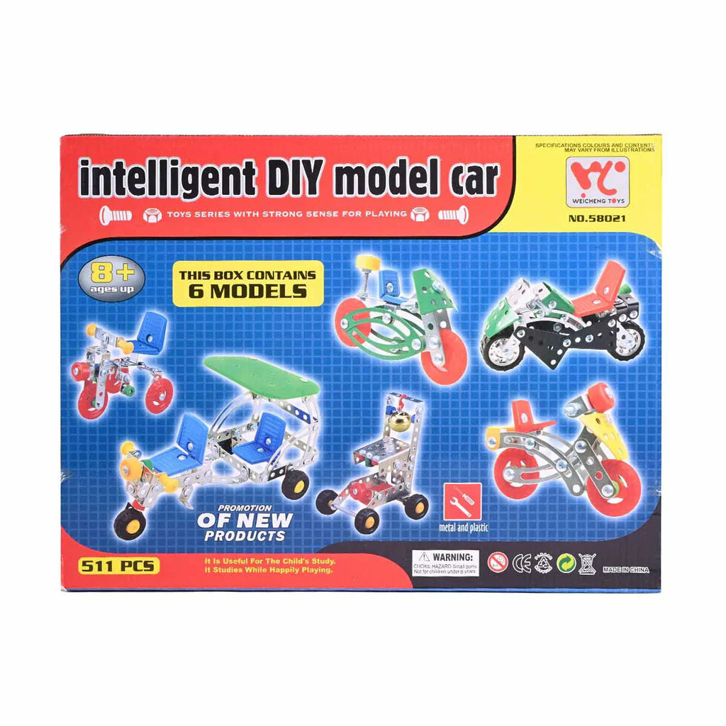 Picture of 511-Piece Intelligent DIY Model Car Kit | 6-in-1 Metal and Plastic Construction Models (Ages 8+) - by Raja Sahib Kids
