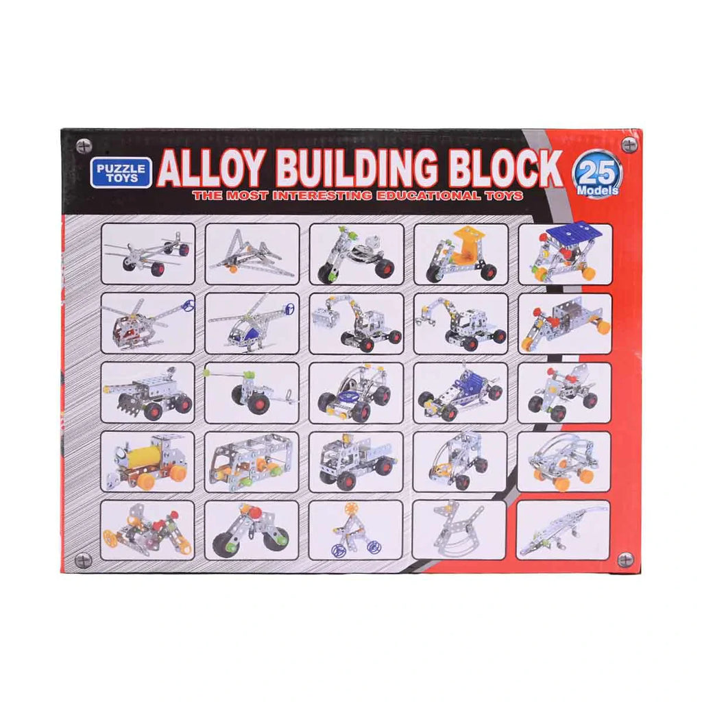 Picture of Puzzle Toys 25-in-1 Alloy Building Block Set - 239 Pieces Educational Metal Construction Kit - by Raja Sahib Kids
