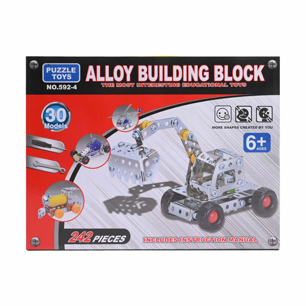 Picture of Puzzle Toys 30-in-1 Alloy Building Block Kit - 242 Pieces Educational Metal Construction Set - by Raja Sahib Kids
