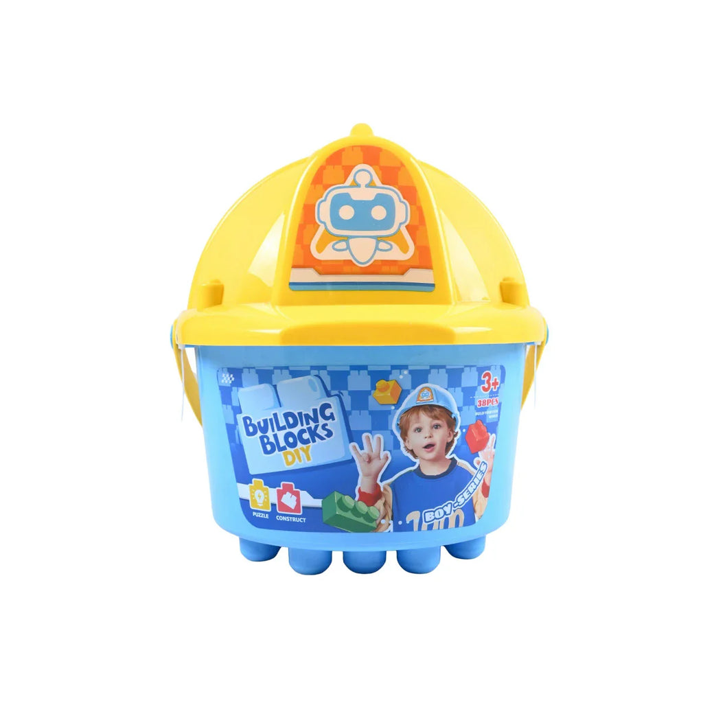 Picture of DIY Building Blocks Construction Set in Storage Bucket - 38 Pcs (Ages 3+) - by Raja Sahib Kids