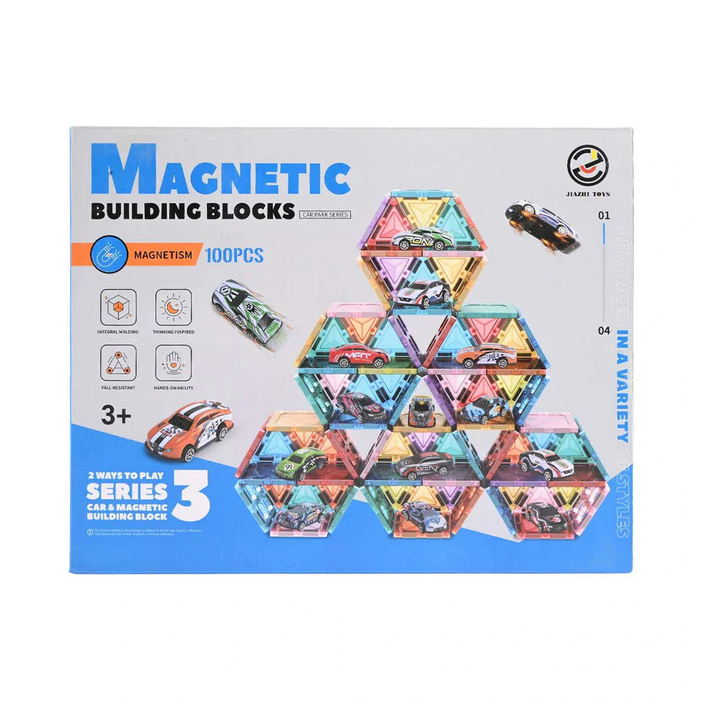 Picture of Magnetic Building Blocks 100 Pcs - Car Park Series 3: Advanced Mode Stem Toy - by Raja Sahib Kids