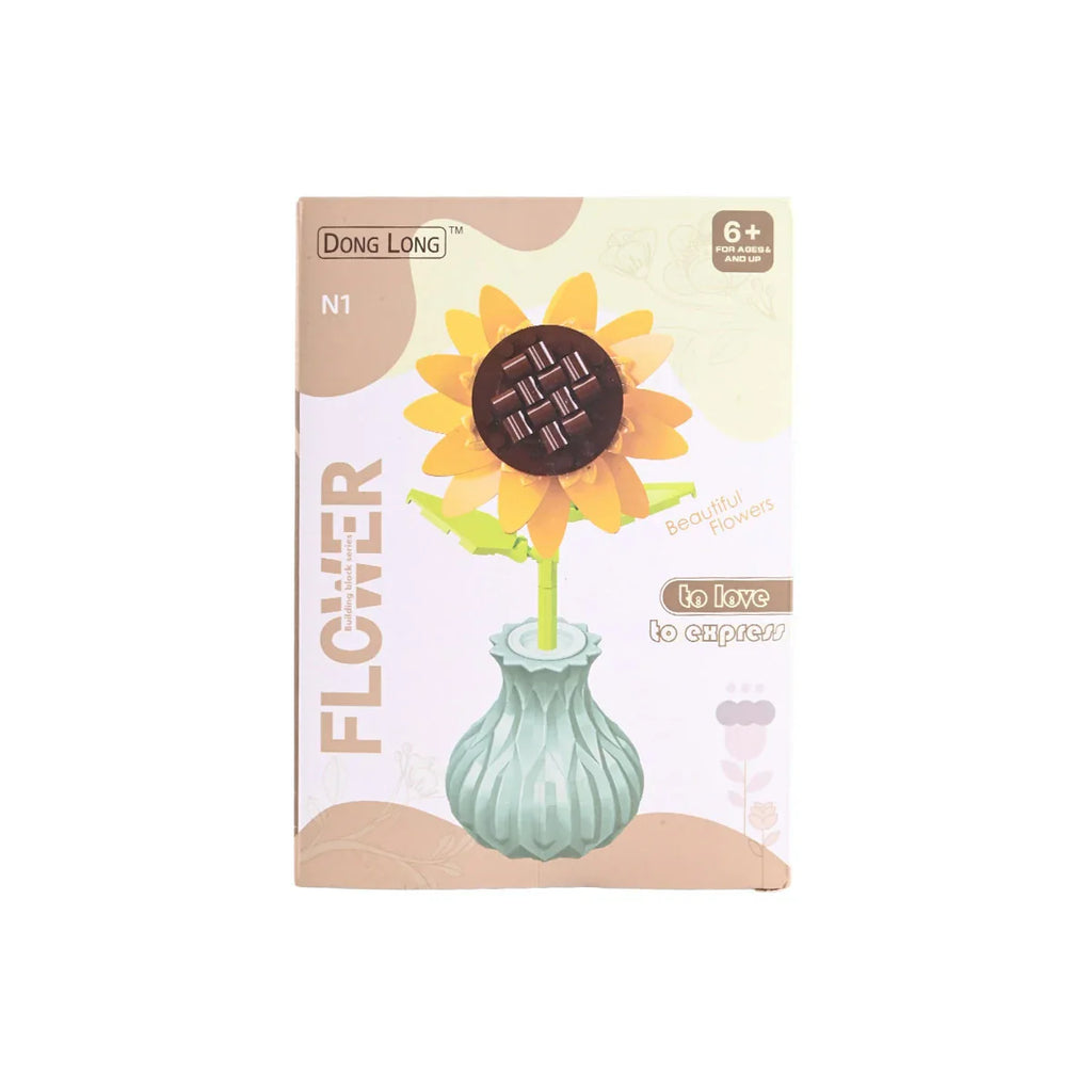 Picture of N1 Sunflower Building Block Set | Perpetual Flower Model for Display (Ages 6+) - by Raja Sahib Kids