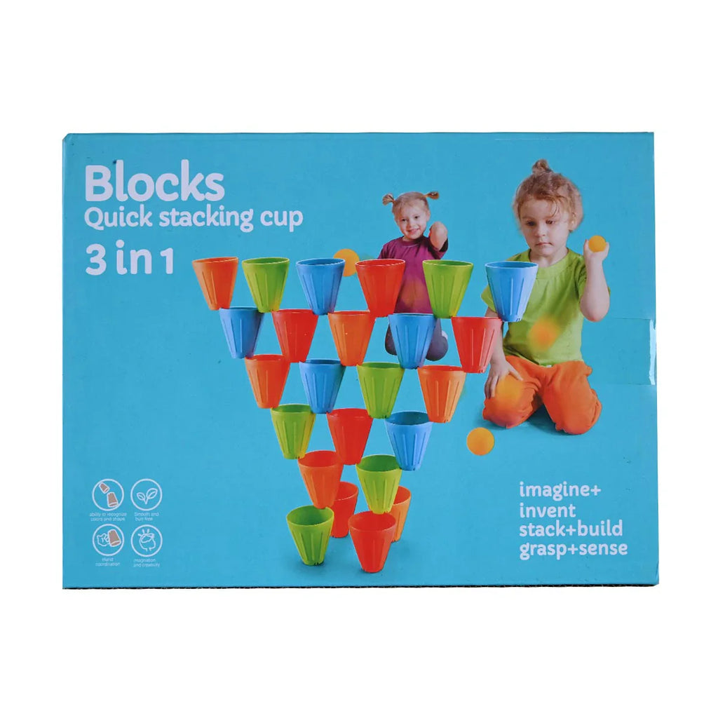 Picture of 3-in-1 Quick Stacking Cup & Ball Game - by Raja Sahib Kids