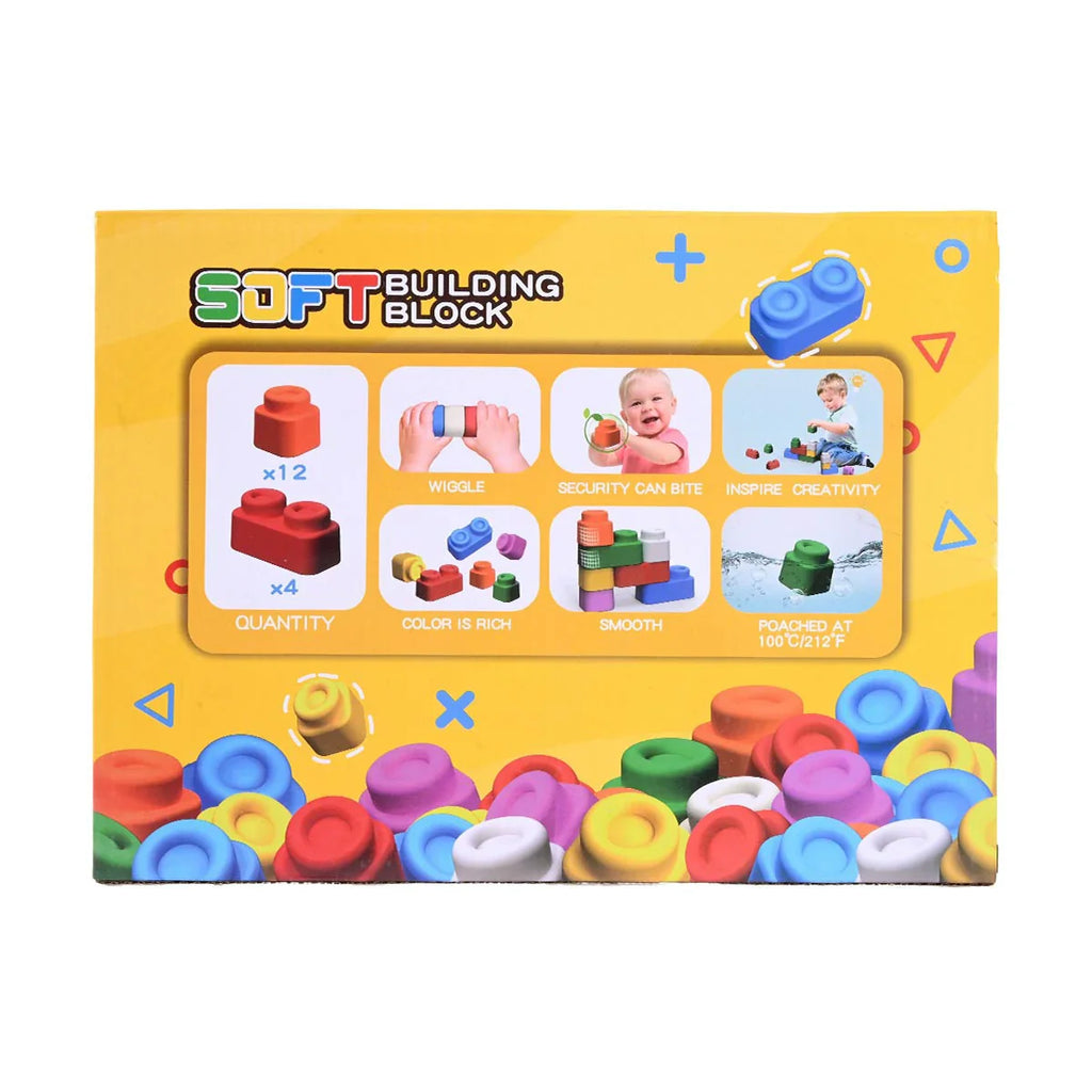 Picture of Safe & Flexible Soft Building Blocks | Chewable, Sterilizable, Early Learning Toy for 18+ Months - by Raja Sahib Kids
