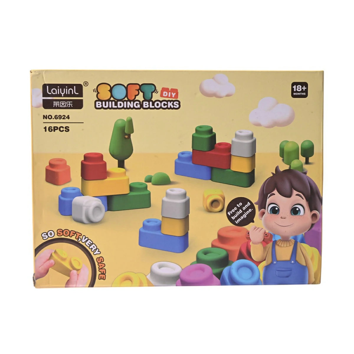 16-Piece Soft DIY Building Blocks | Safe & Flexible Sensory Toy for To ...