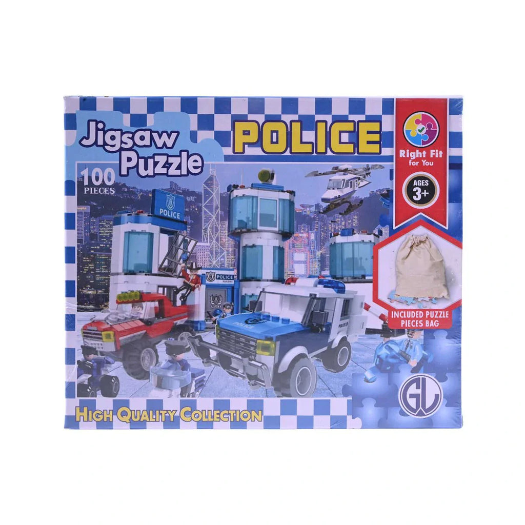 Picture of Police Station Rescue: High-Quality 100-Piece Jigsaw Puzzle - by Raja Sahib Kids