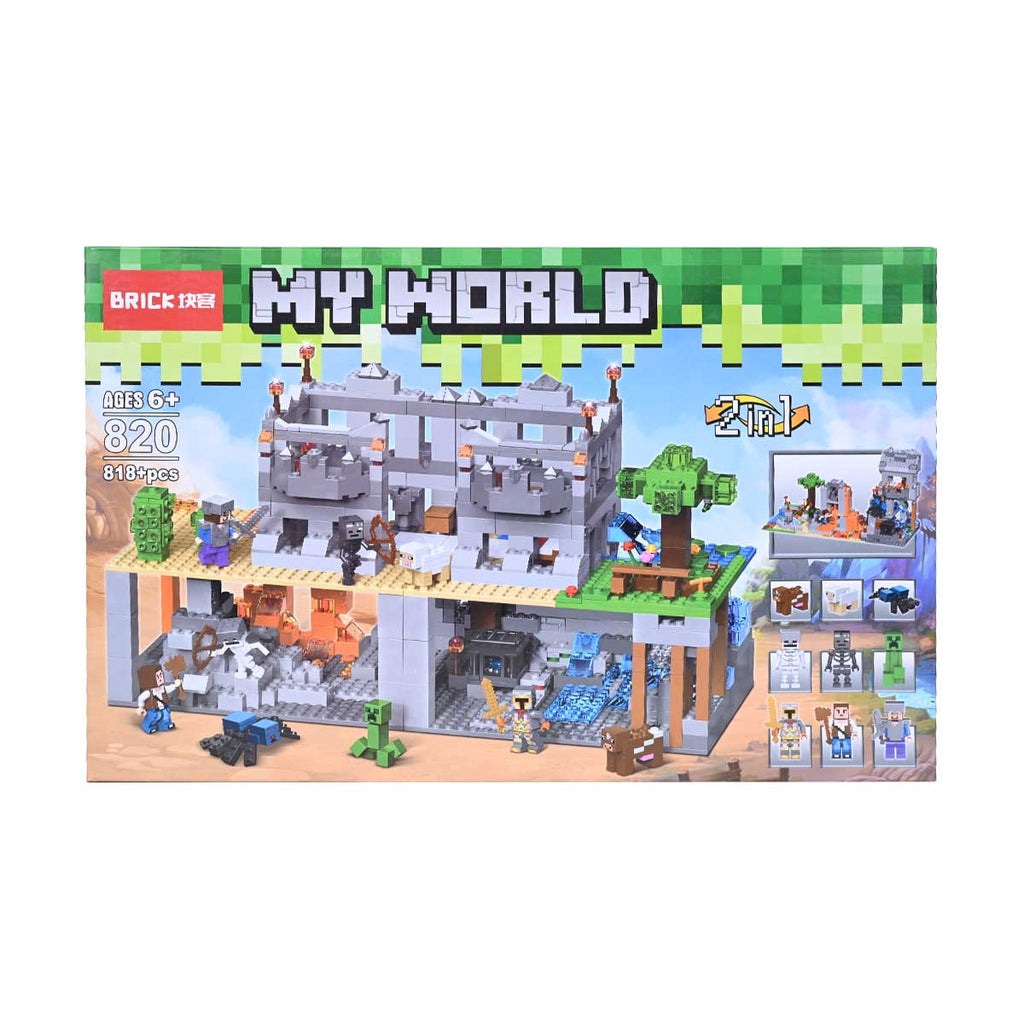 Picture of Brick 2-In-1 My World Blocks 818 Pcs - by Raja Sahib Kids