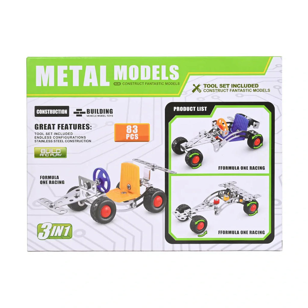 Picture of 3-In-1 Build & Play Metal Models Construction 83 Pcs - by Raja Sahib Kids