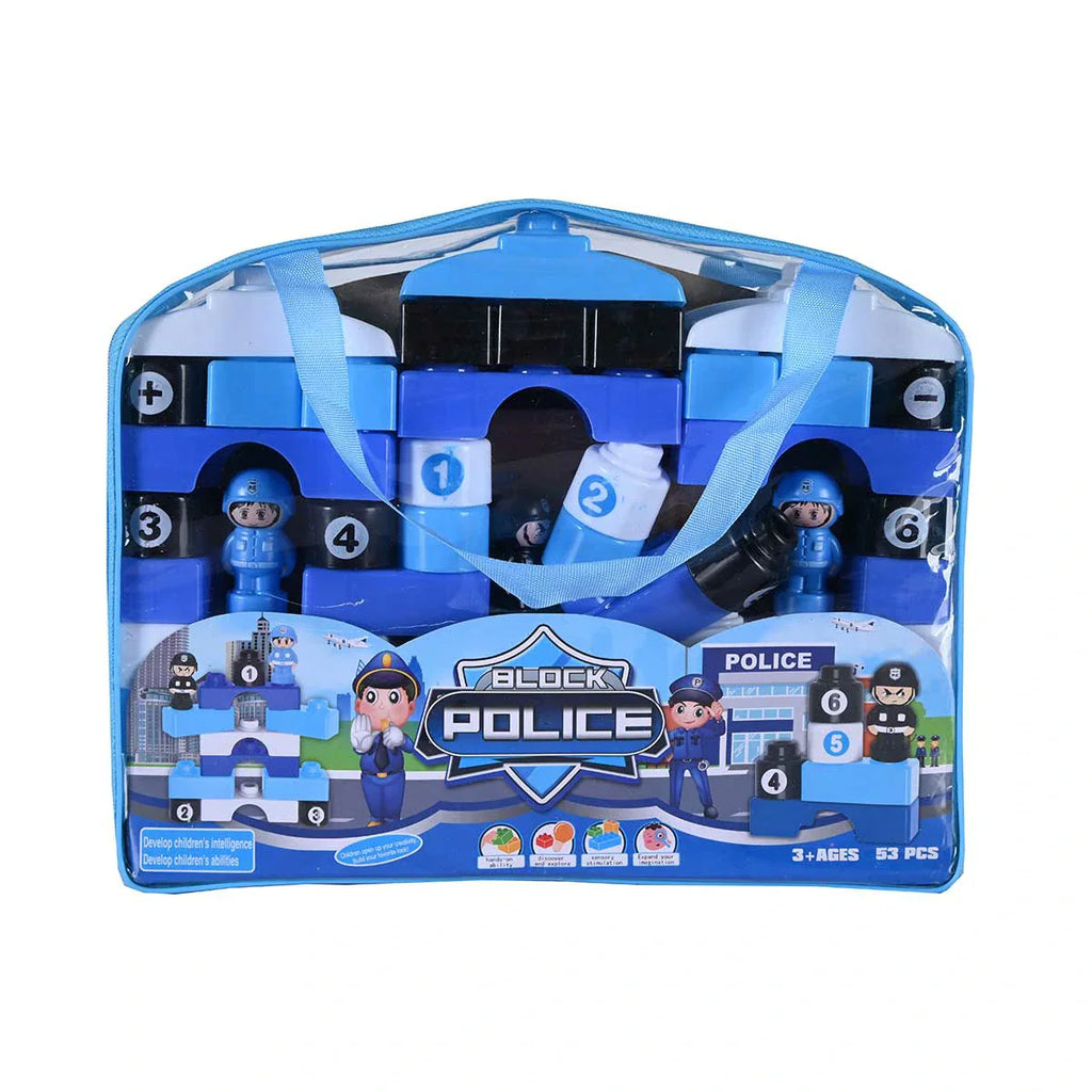 Picture of Block Police 53-Piece Creative Building Block Set - by Raja Sahib Kids