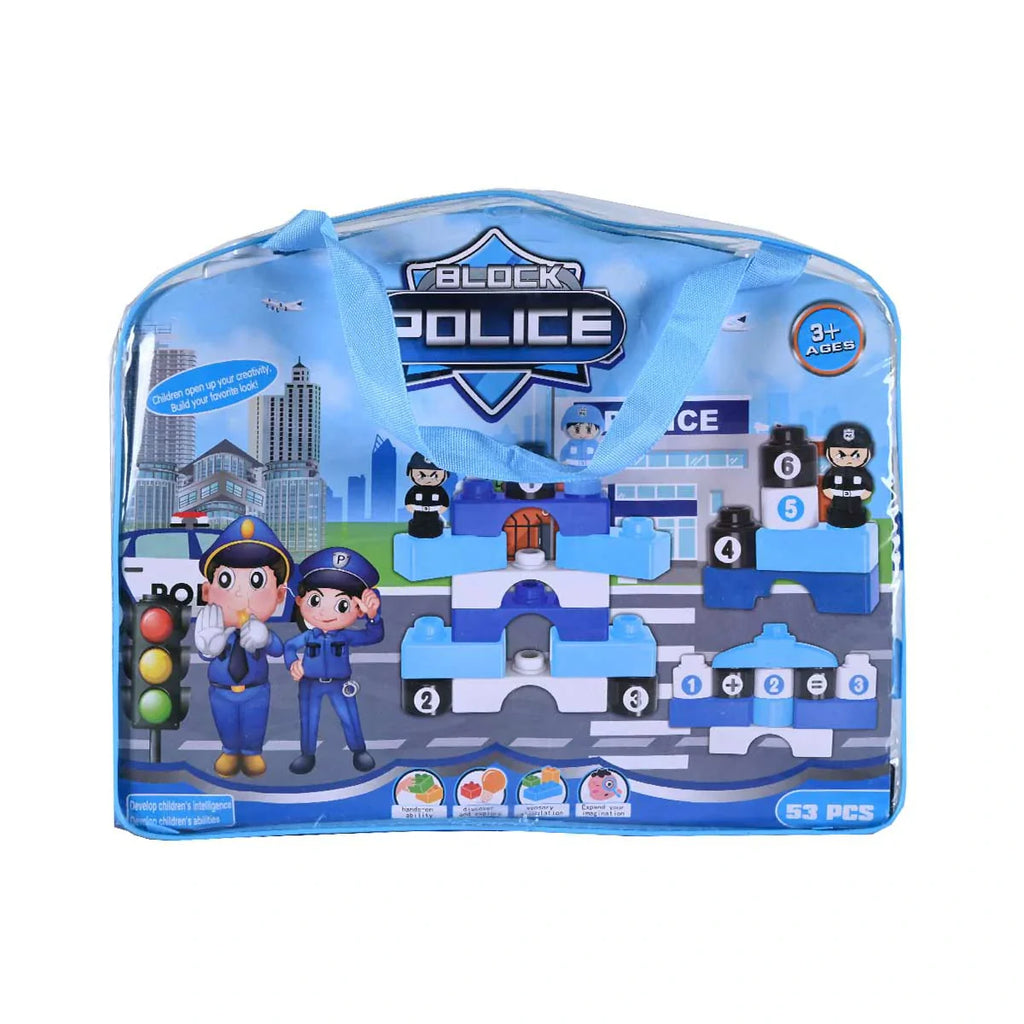 Picture of Block Police 53-Piece Creative Building Block Set - by Raja Sahib Kids