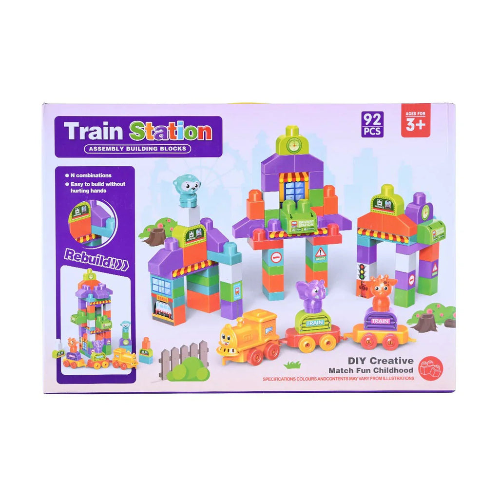 Picture of Train Station: Assembly Building Blocks 92 Pcs - by Raja Sahib Kids