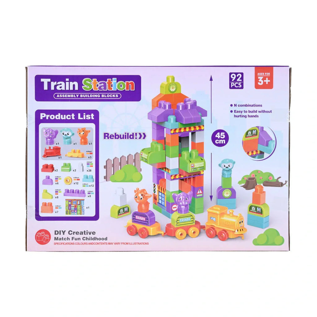 Picture of Train Station: Assembly Building Blocks 92 Pcs - by Raja Sahib Kids