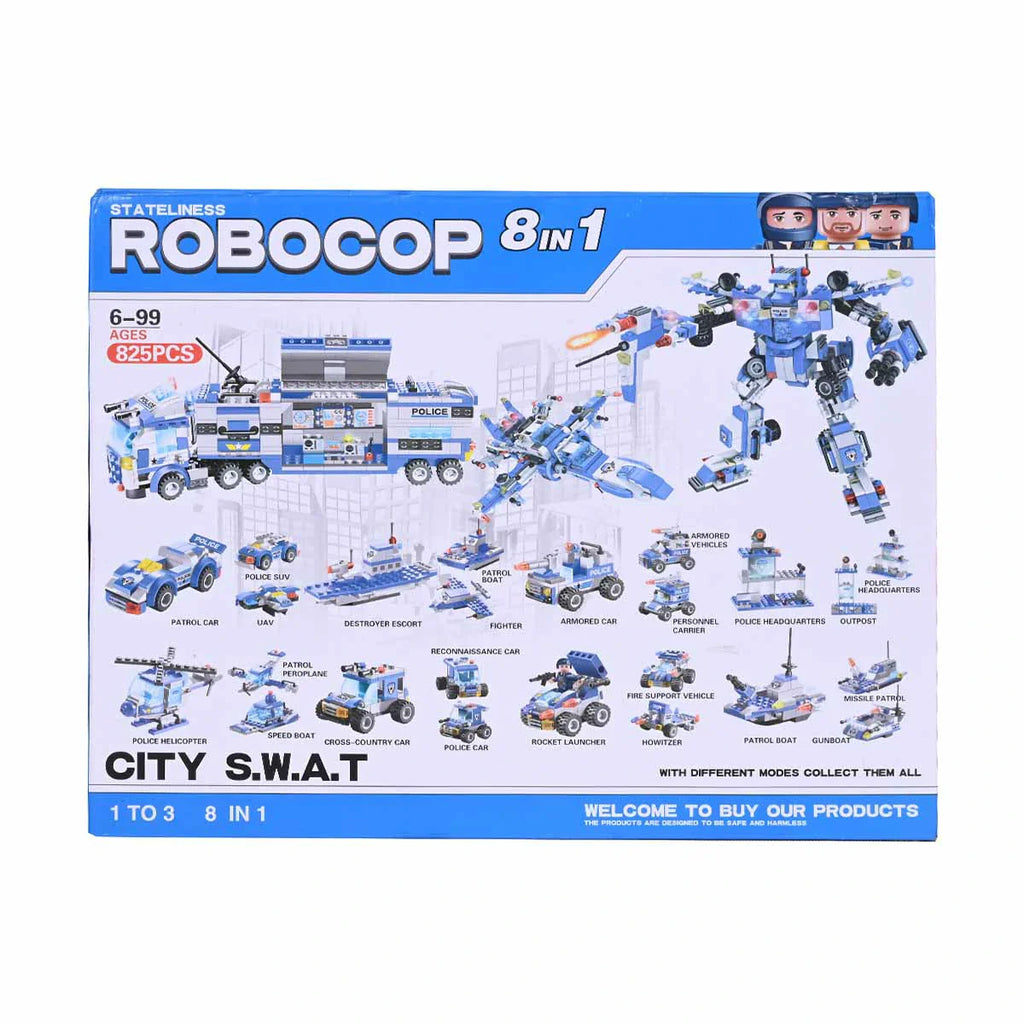 Picture of Stainless Robocop Building Blocks 825 Pcs - by Raja Sahib Kids