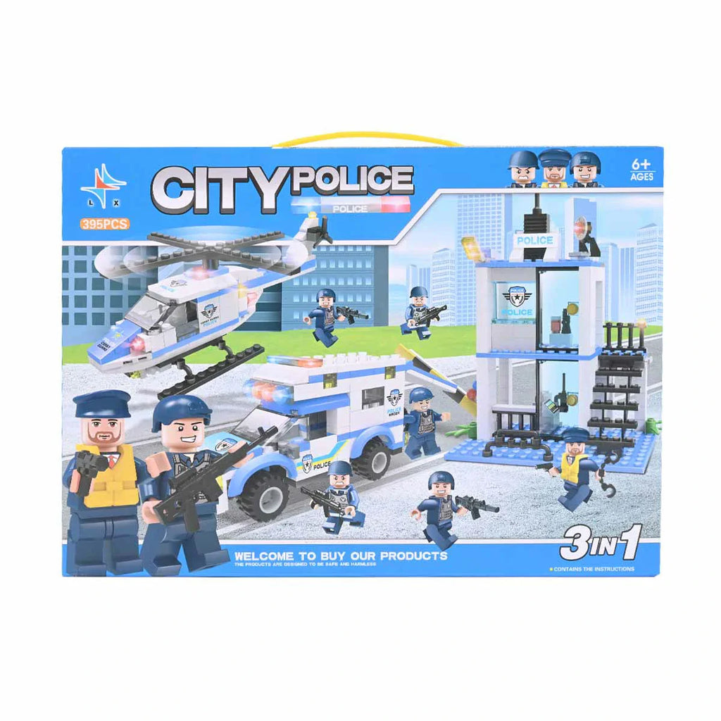 Picture of 3-In-1 City Police Building Blocks 395 Pcs - by Raja Sahib Kids