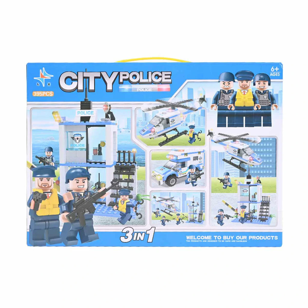 Picture of 3-In-1 City Police Building Blocks 395 Pcs - by Raja Sahib Kids