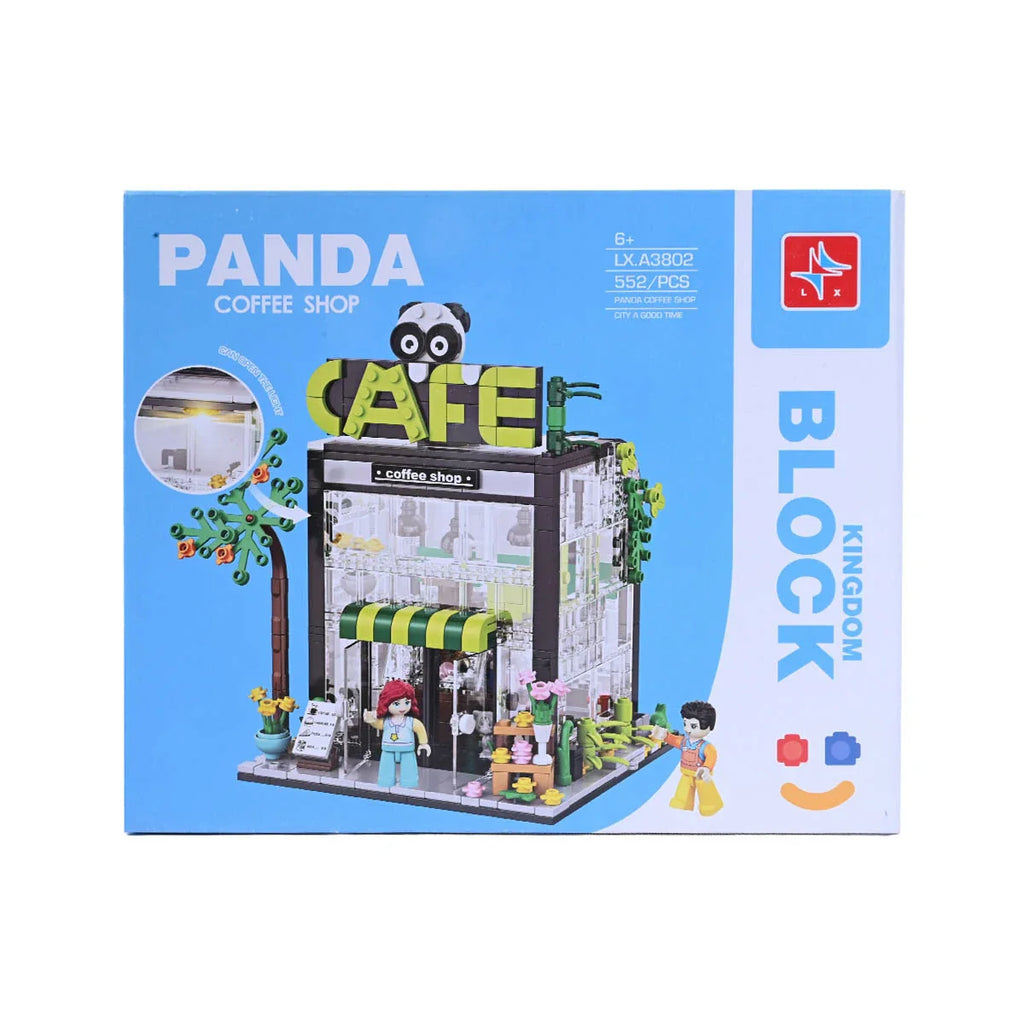 Picture of Block Kingdom "Panda" Coffee Shop Building Set (LX.A3802) - 552 PCS - by Raja Sahib Kids