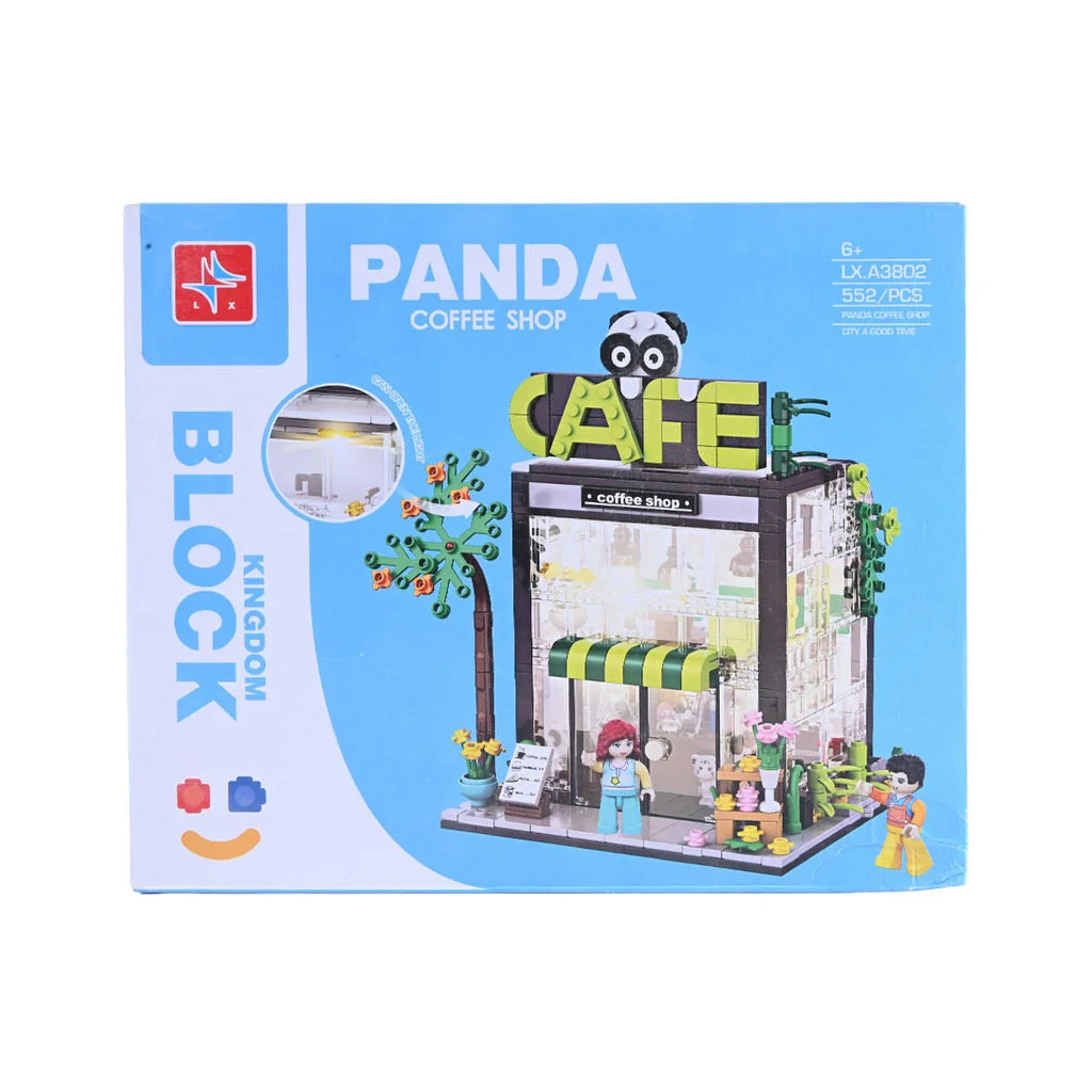 Picture of Block Kingdom "Panda" Coffee Shop Building Set (LX.A3802) - 552 PCS - by Raja Sahib Kids