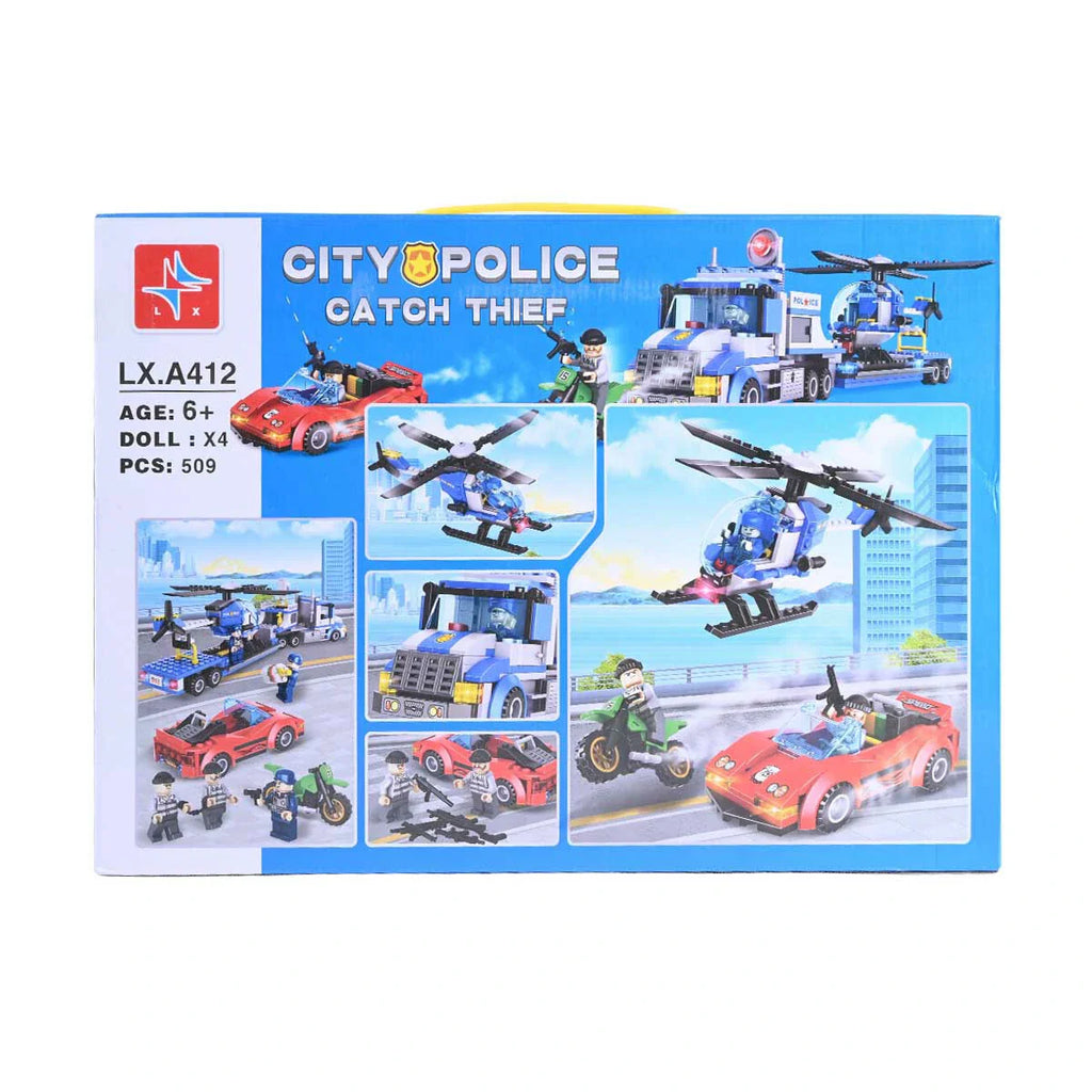 Picture of City Police Catch Thief Interceptor Building Set (LX.A412) - 509 PCS - by Raja Sahib Kids
