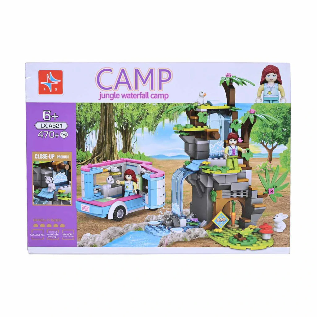 Picture of Jungle Waterfall Camp Building Blocks 470 Pcs - by Raja Sahib Kids