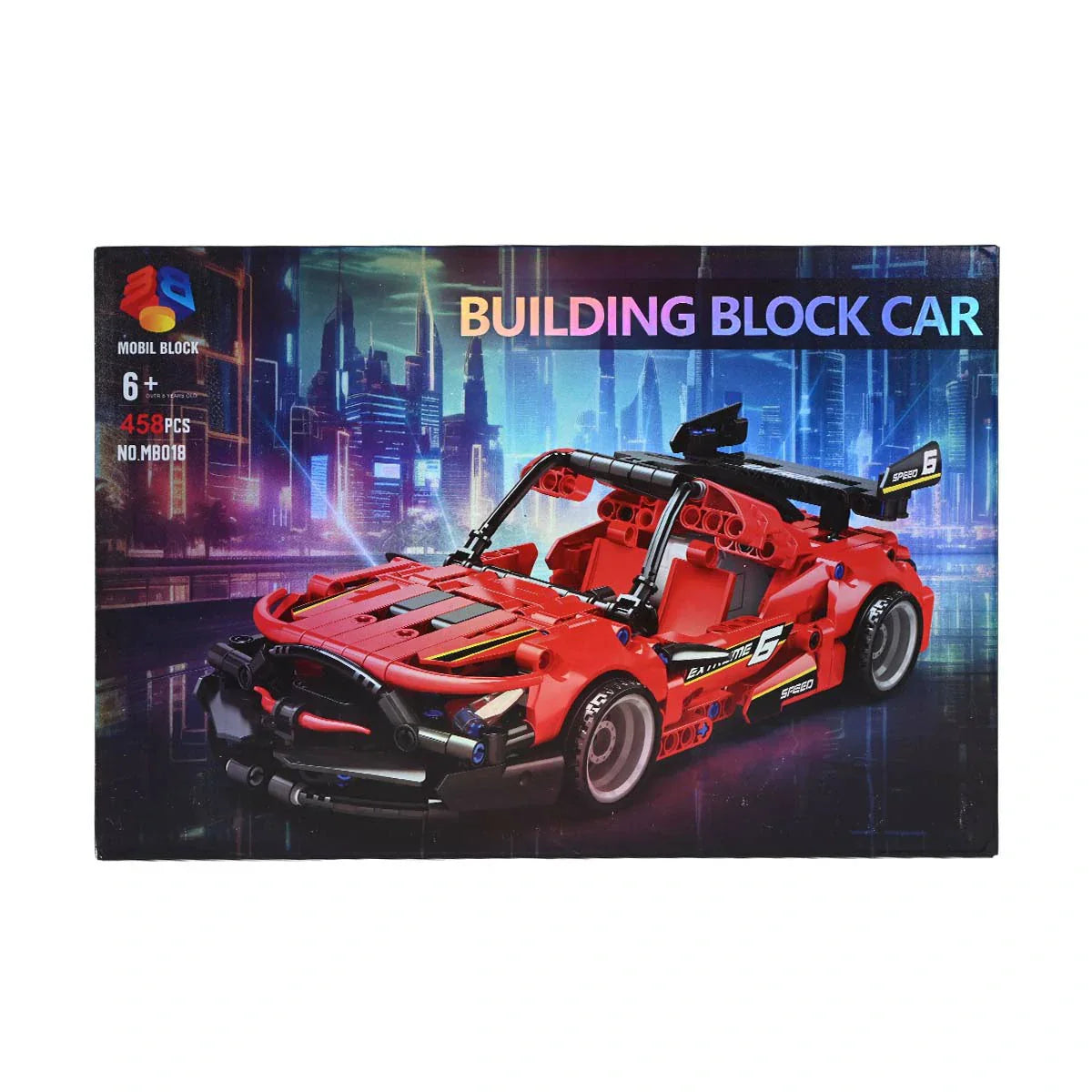 Mobil Block 458-Piece Red Sports Car Building Kit | DIY Supercar Model ...