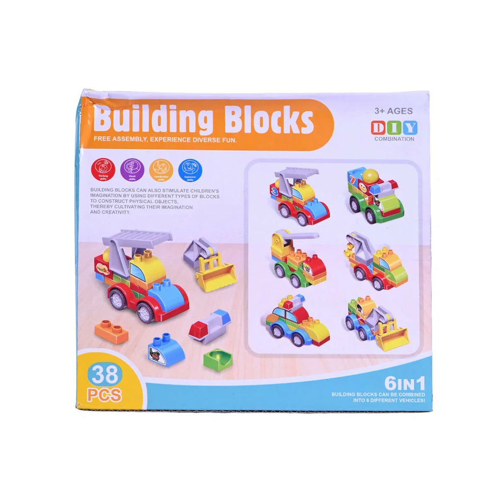 Picture of Creative 6-in-1 DIY Vehicle Building Blocks Set (38 Pcs) – Stimulates Imagination and Assembly Skills - by Raja Sahib Kids