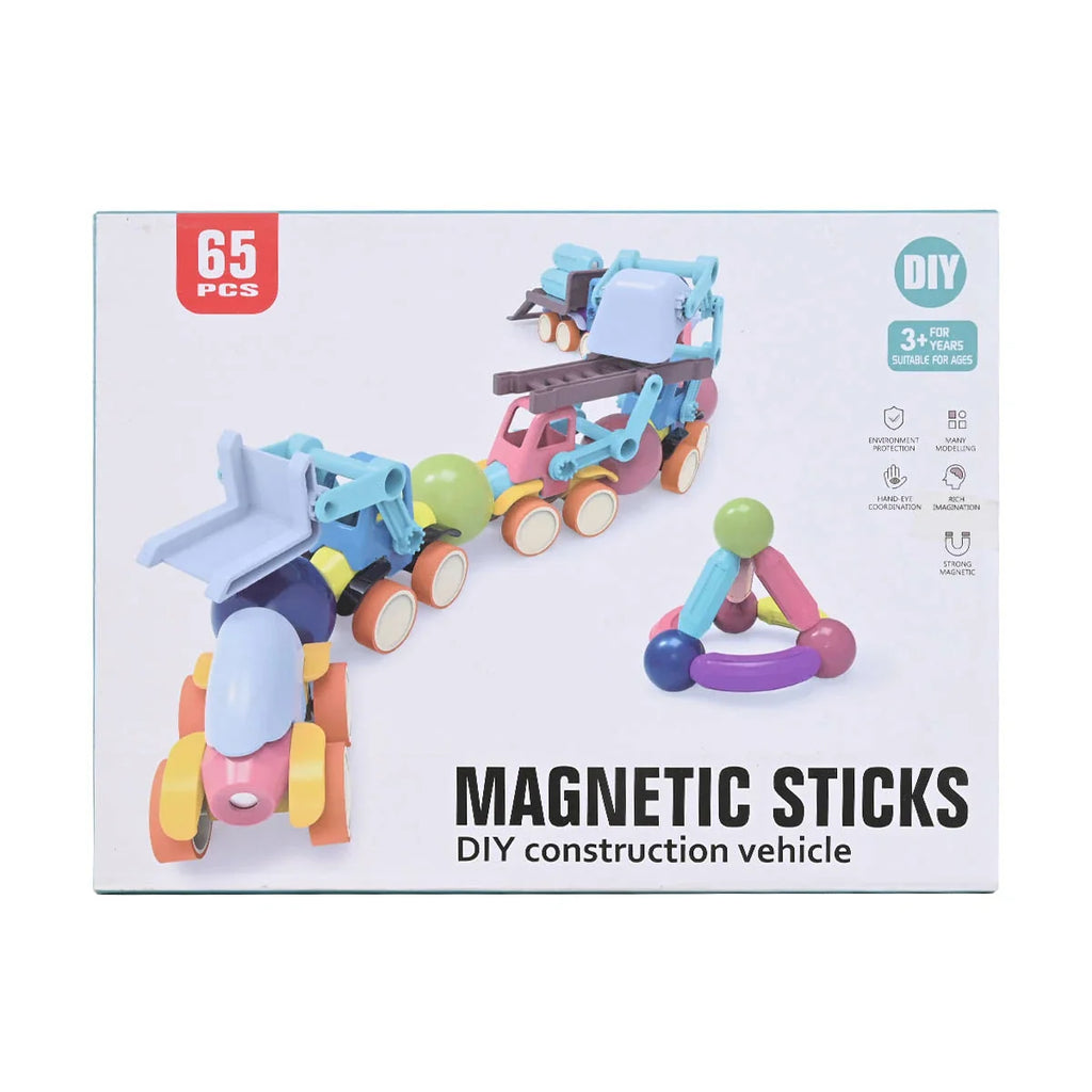 Picture of Diy Magnetic Sticks Construction Vehicle 65 Pcs - by Raja Sahib Kids