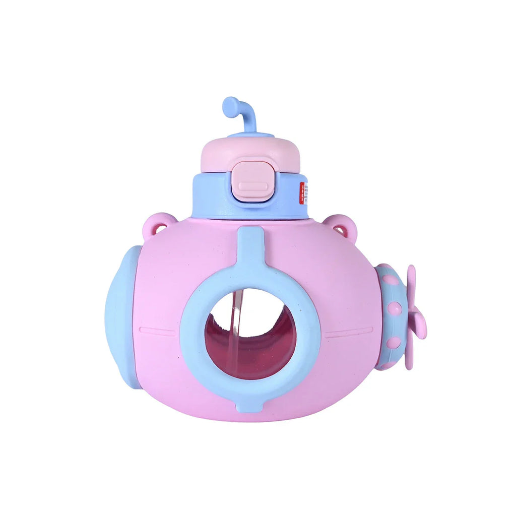 Picture of Pink and Blue Submarine-Shaped Water Bottle with Straw 1000ml - by Raja Sahib Kids