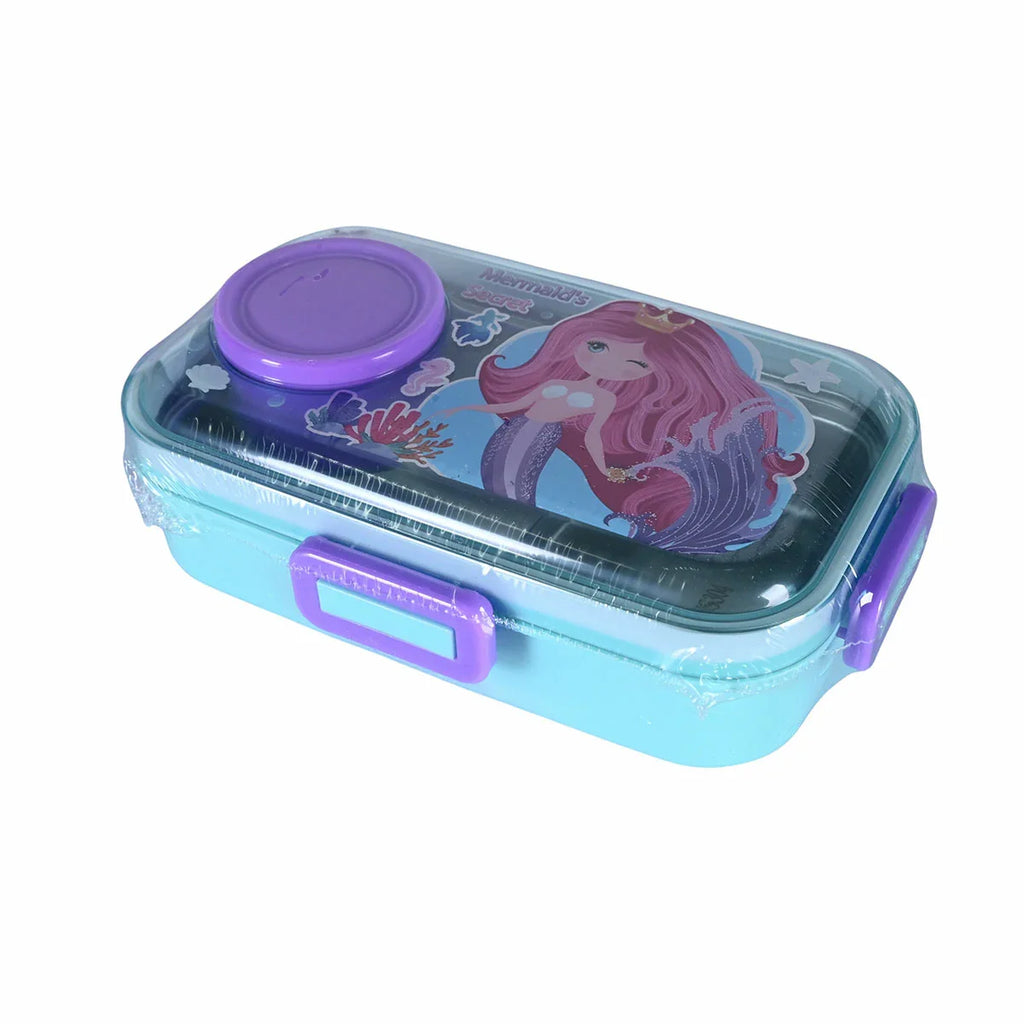 Picture of Stainless Steel Blue and Purple Mermaid-themed Bento Lunch Box - by Raja Sahib Kids