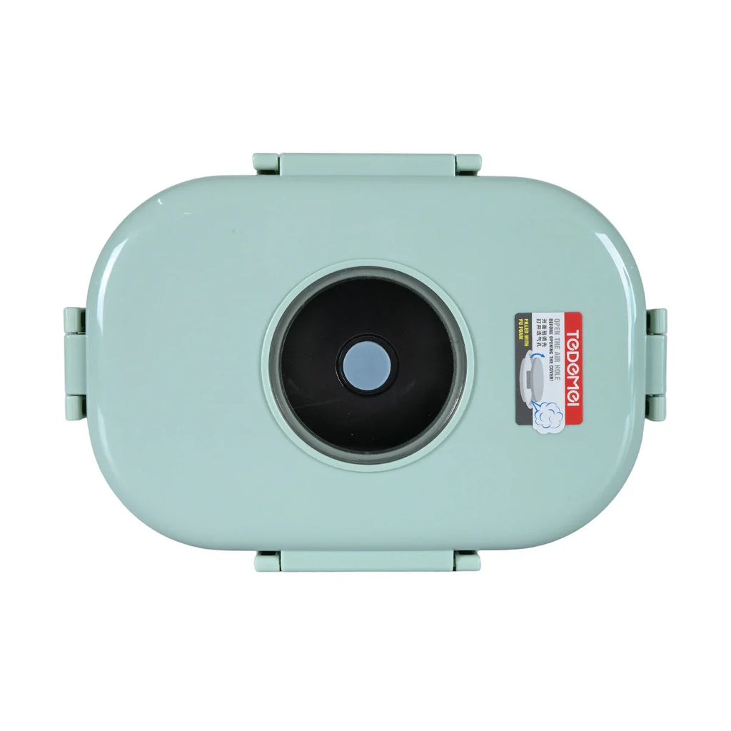 Picture of Mint Green Oval Bento Lunch Box with Air Vent - by Raja Sahib Kids