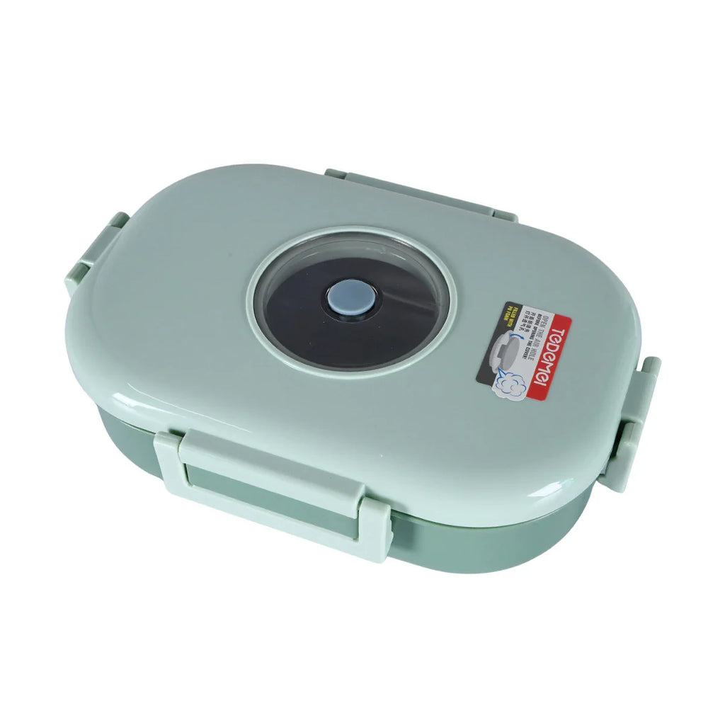 Picture of Mint Green Oval Bento Lunch Box with Air Vent - by Raja Sahib Kids