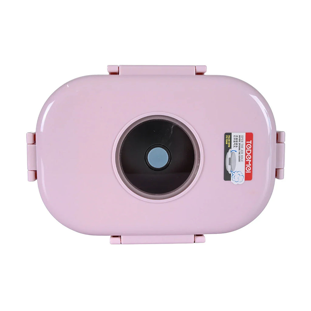 Picture of Pink Oval Bento Lunch Box with Air Vent - by Raja Sahib Kids