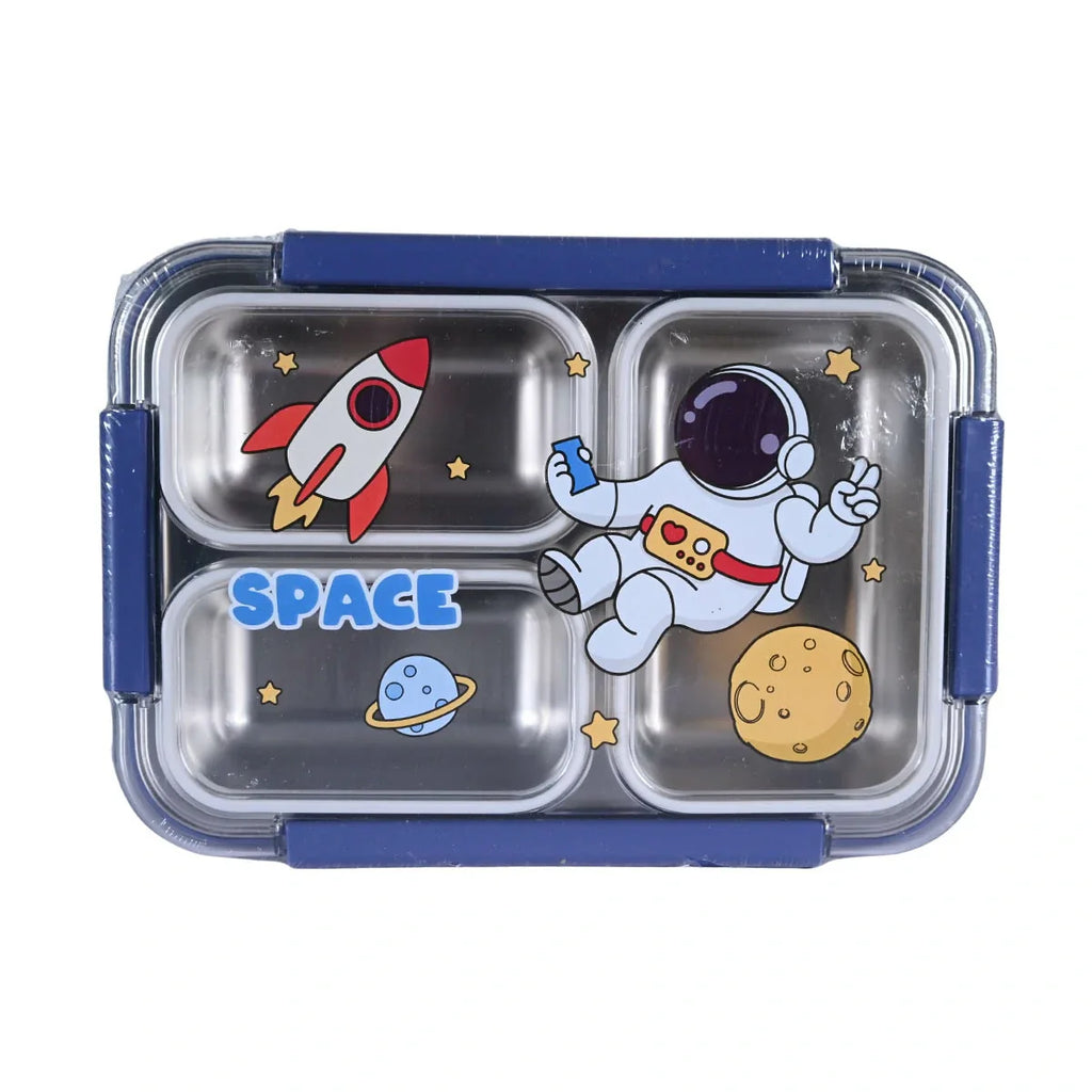 Picture of Kids' Insulated Stainless Steel Bento Lunch Box with "Space" Design - by Raja Sahib Kids