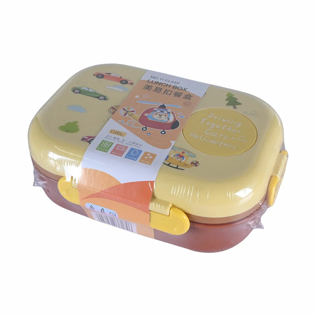 Picture of Kids' Mei Yi Clasp "Driving Together" Cars & Helicopters Lunch Box - by Raja Sahib Kids
