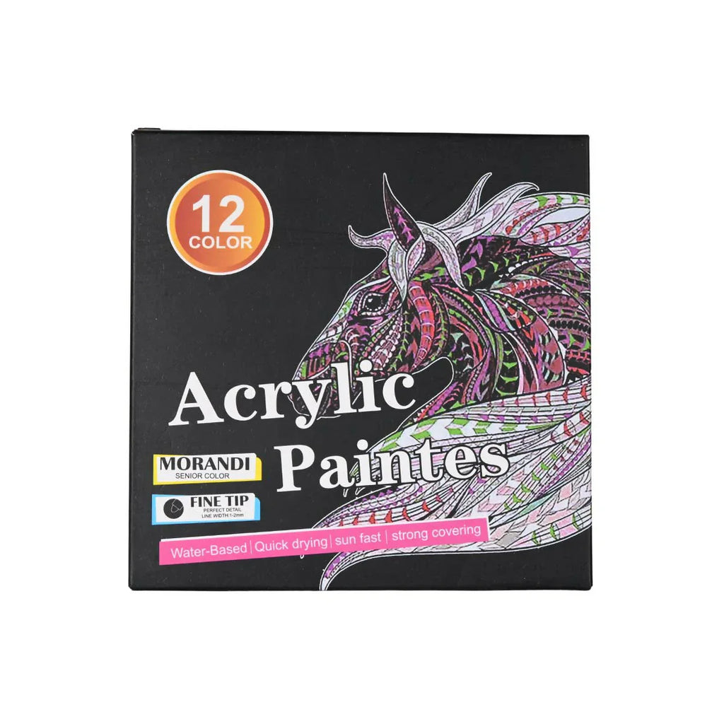 Picture of 12-Piece Fine-Tip Water-Based Acrylic Paint Markers - by Raja Sahib Kids