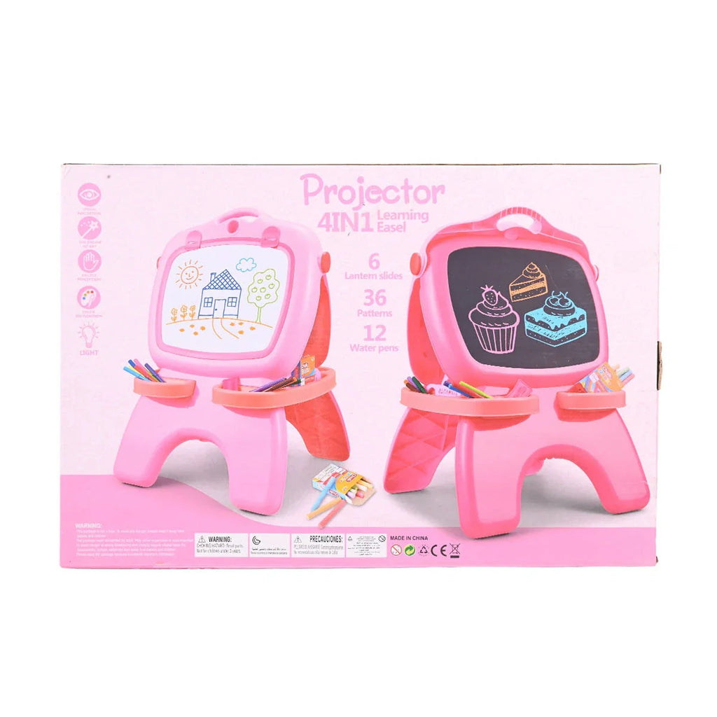 Picture of 4-in-1 Projector Learning Easel for Kids - Drawing, Light, & Tracing Desk with 36 Patterns (Pink) - by Raja Sahib Kids