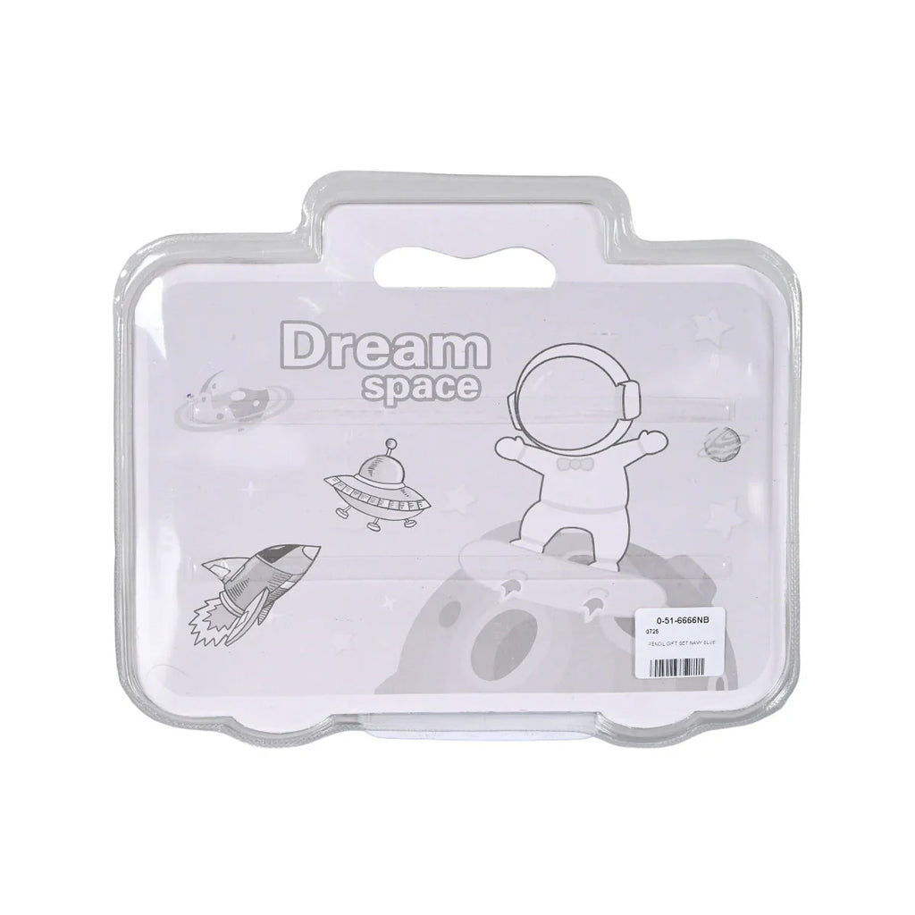 Picture of Complete 8-Piece Pencil & Crayon Gift Set in a Space Theme - by Raja Sahib Kids