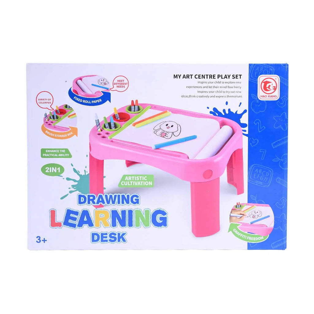 Picture of 2-in-1 My Art Centre Play Set - Drawing Learning Desk with Roll Paper and Supplies - by Raja Sahib Kids