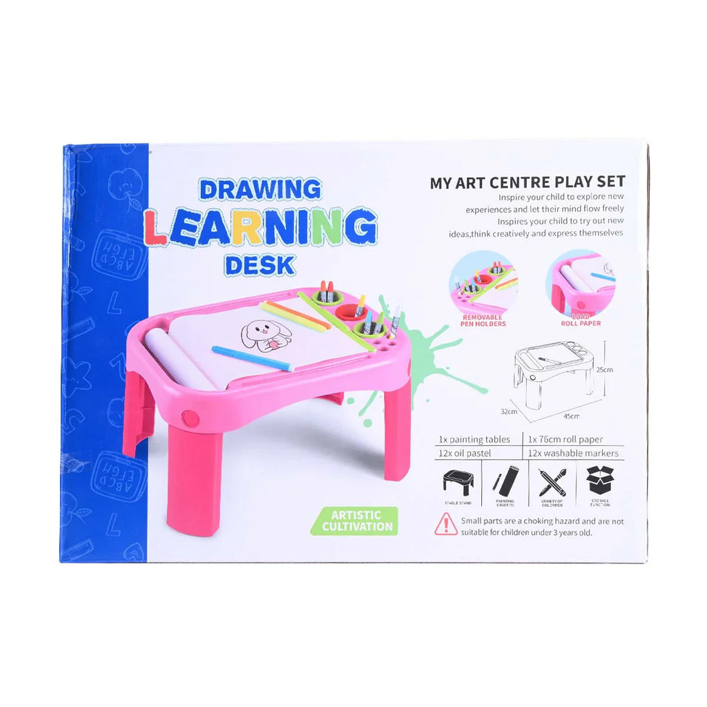 Picture of 2-in-1 My Art Centre Play Set - Drawing Learning Desk with Roll Paper and Supplies - by Raja Sahib Kids