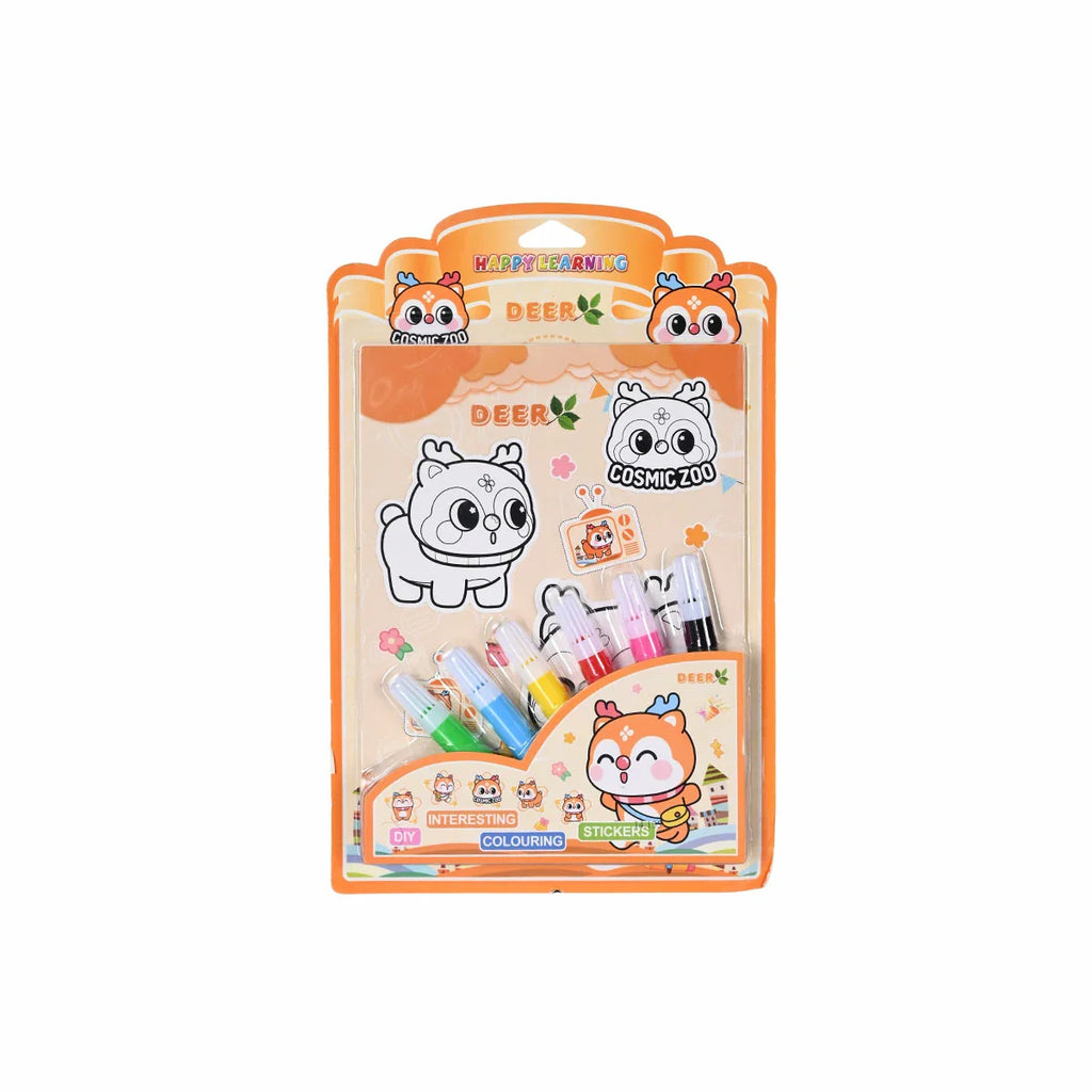 Picture of Kids' Deer DIY Coloring and Sticker Set - by Raja Sahib Kids