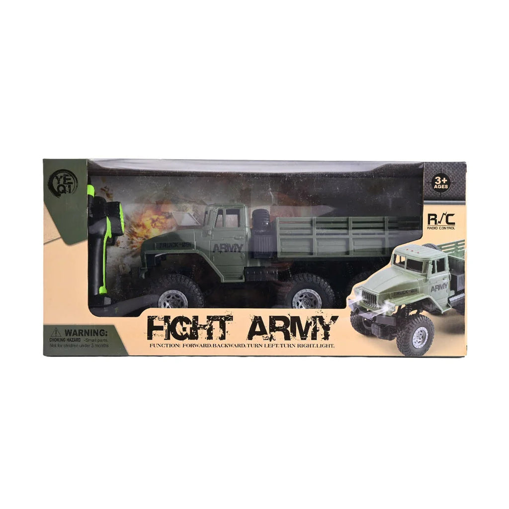 Picture of Militant Fight Army R/C Truck Set: 1:16 Scale 6x4 Heavy Duty Vehicle with Working Lights (27 MHz) - by Raja Sahib Kids